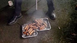 BBQ sausages made from rescued pigs