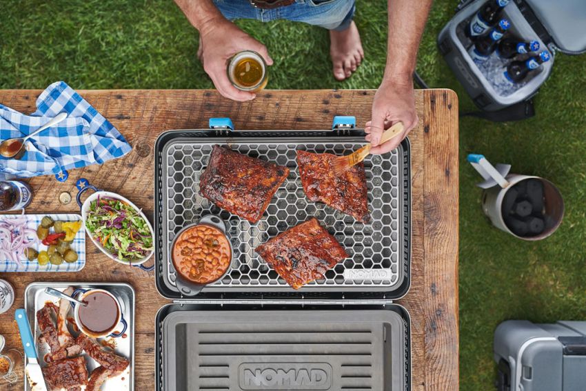 Portable Nomad BBQ Grill + Smoker Packs Like Briefcase