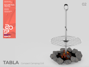 Tabla Compact Camping Grill Comes Attached to a Trekking Pole