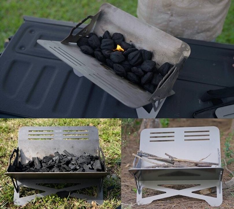 Charcoal briquettes used in Cavemall Grill