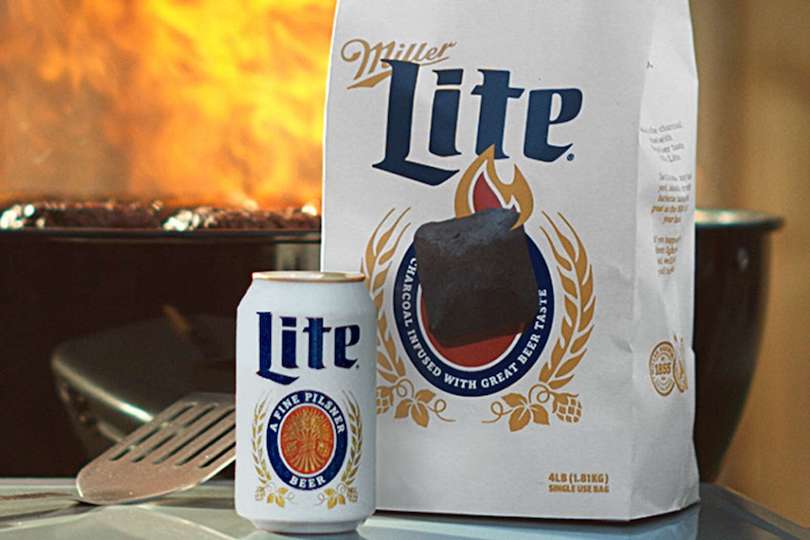 Miller Lite's Beercoal is Beer-Infused Charcoal For Pilsner Lovers